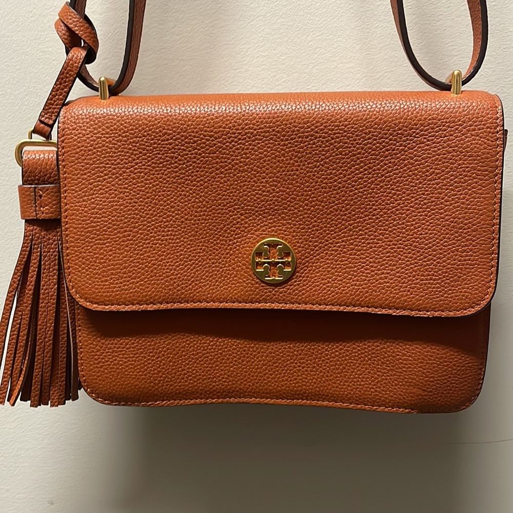 Tory Burch Brooke Pebbled Leather Accordion Shoulder/Crossbody Bag